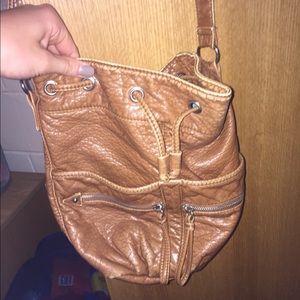 Brown cross body bag